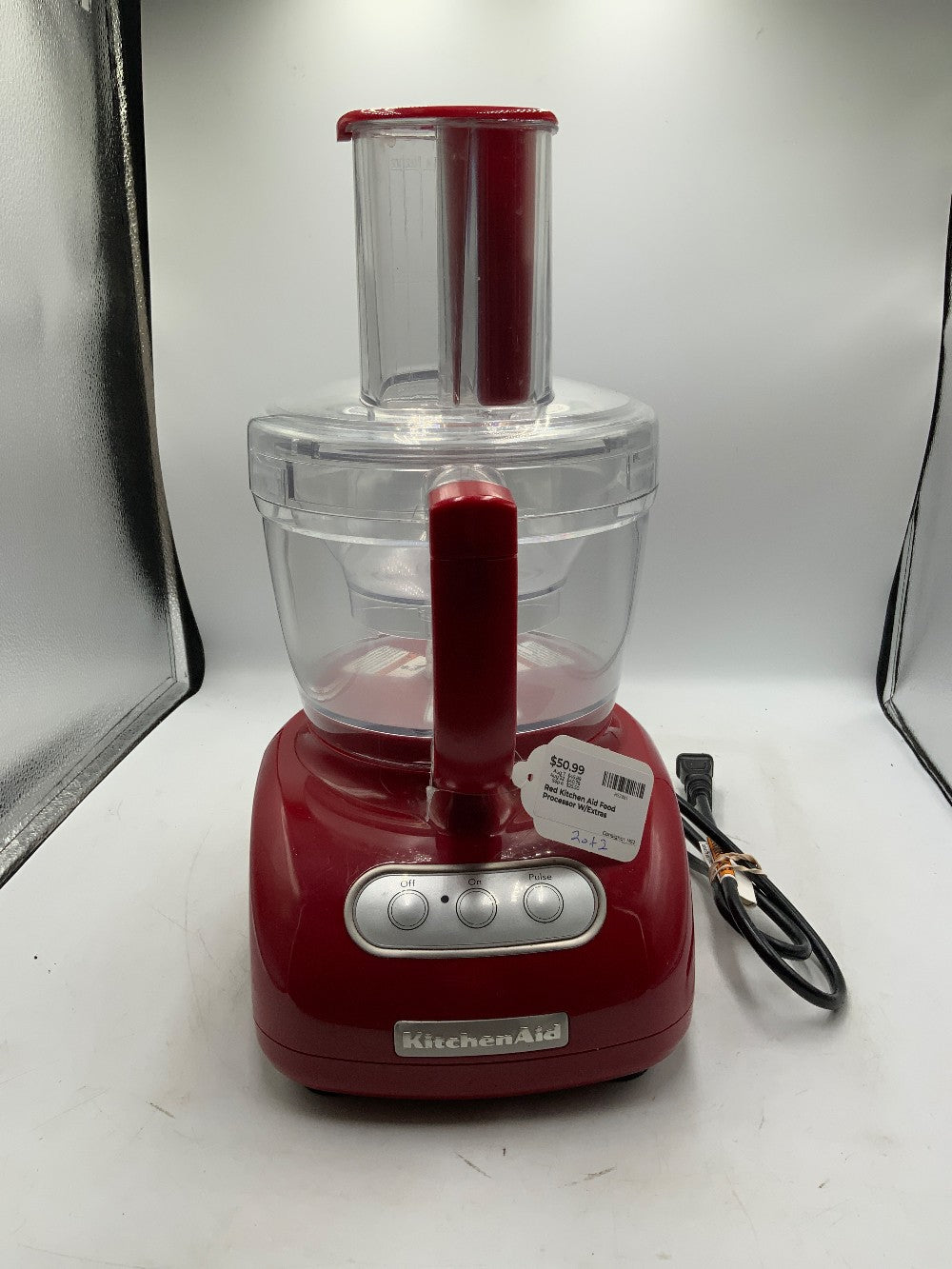 Red Kitchen Aid Food Processor W/Extras