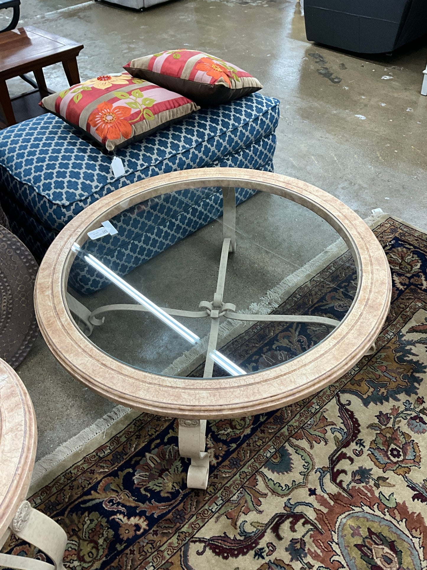 Round Glass Top Coffee Table