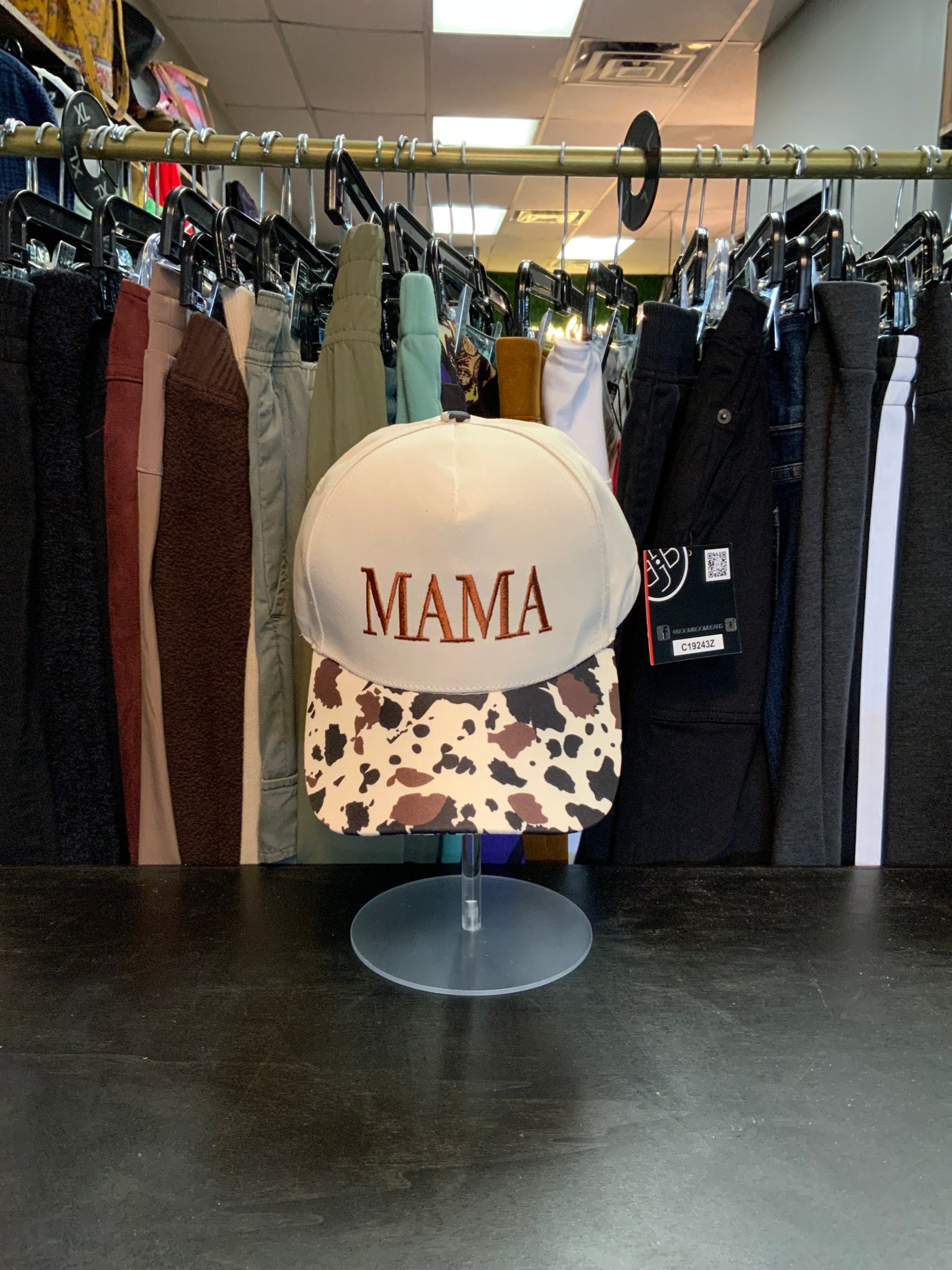 NWT Cow Print Mama Hat