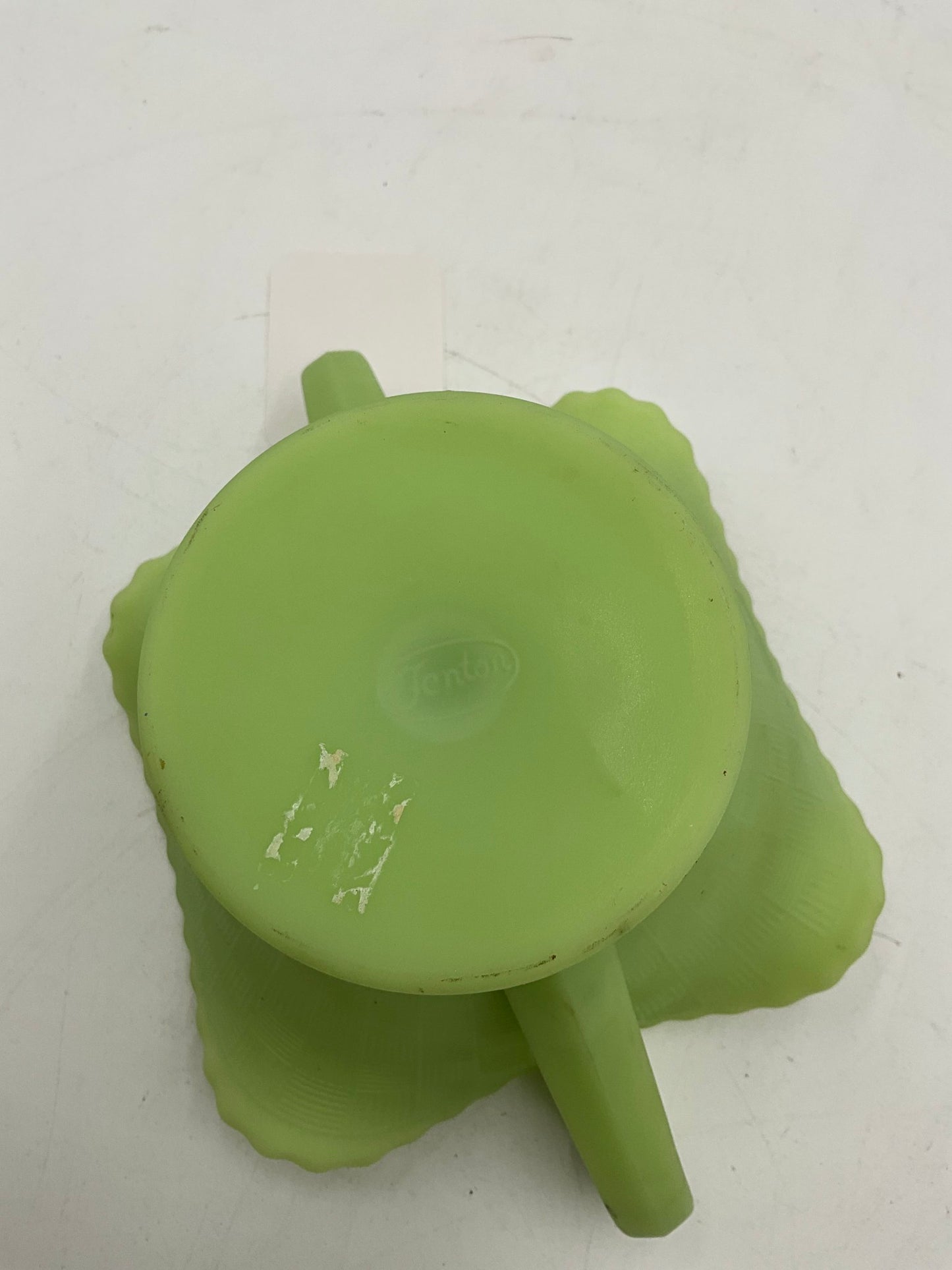 Fenton Green Dish w/ Handles