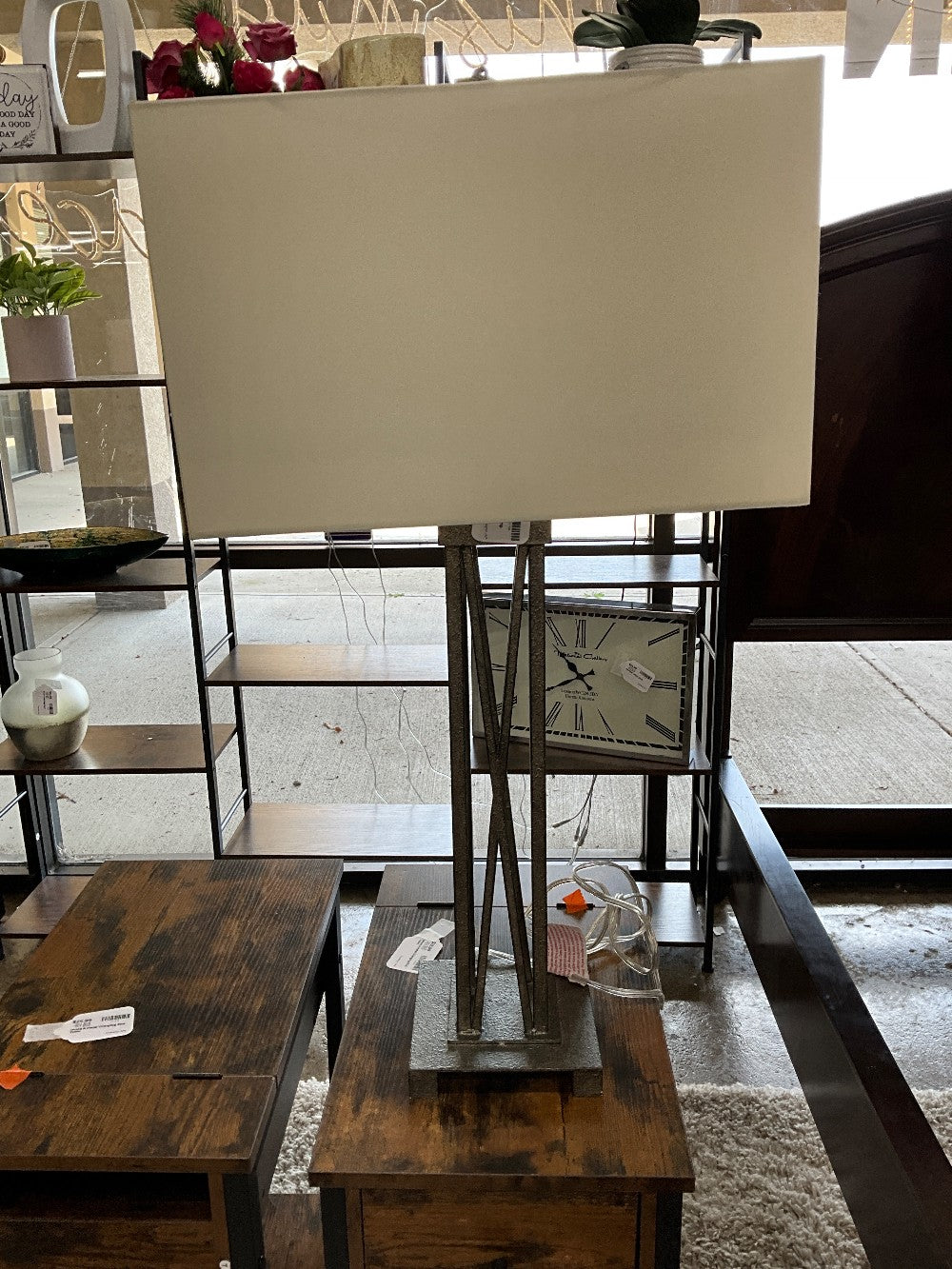 Silver Metal Table Lamp