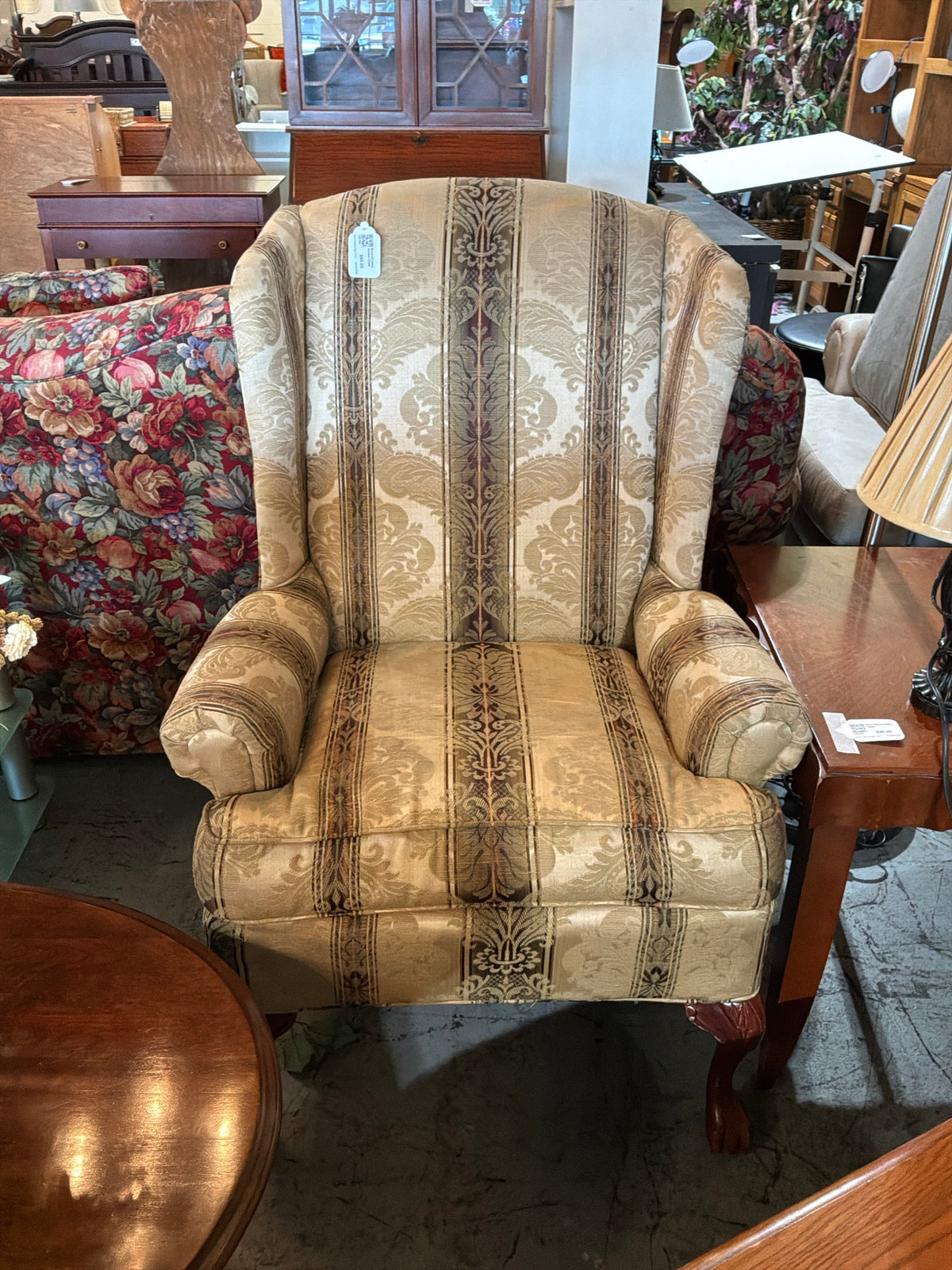 Brown/Creme Accent Chair