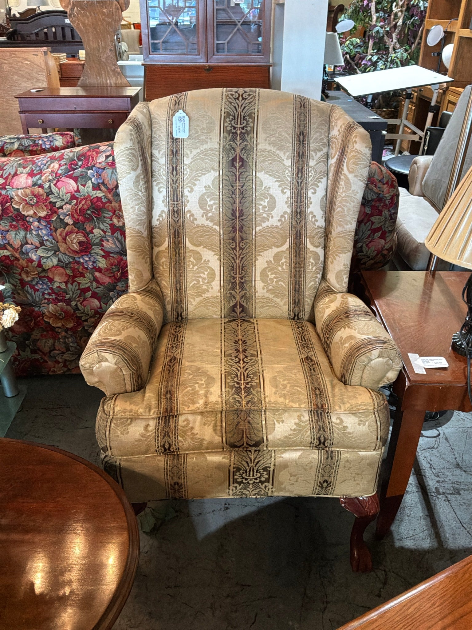 Brown/Creme Accent Chair