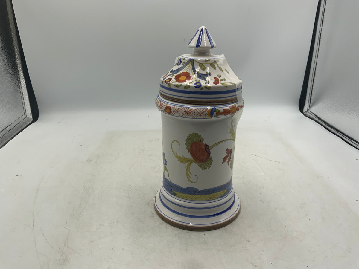 Vintage Italian Canister with Lid and Stand