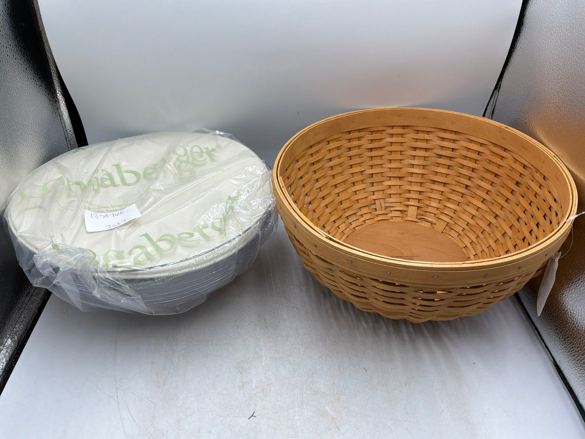 Longaberger 13" Basket Bowl with Bowl & Lid