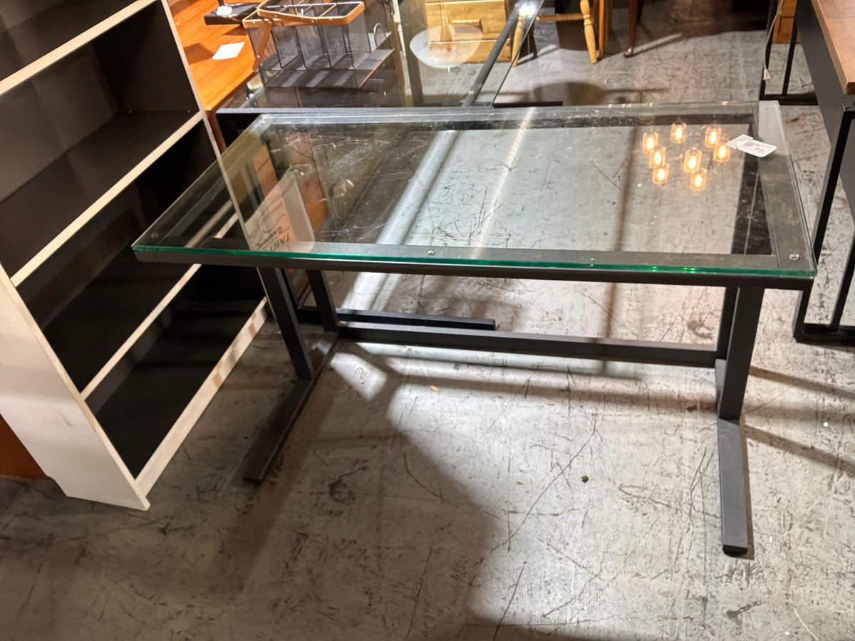 Glass Top Metal Desk