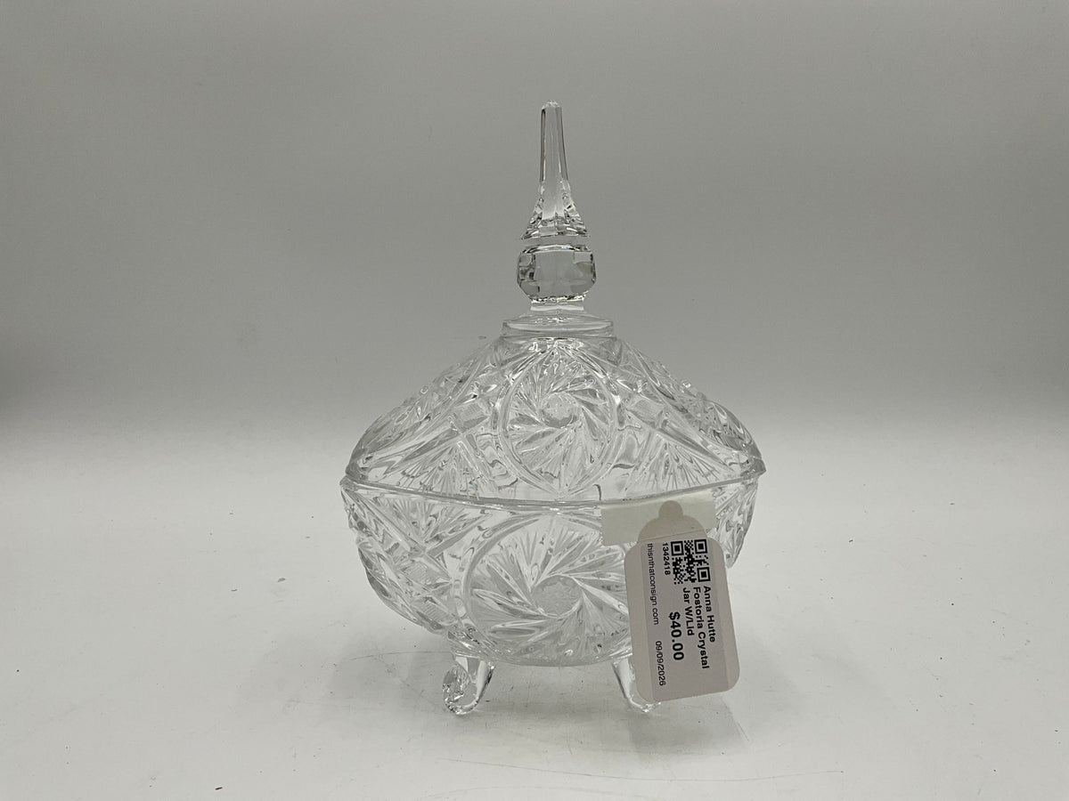 Anna Hutte Fostoria Crystal Jar W/Lid