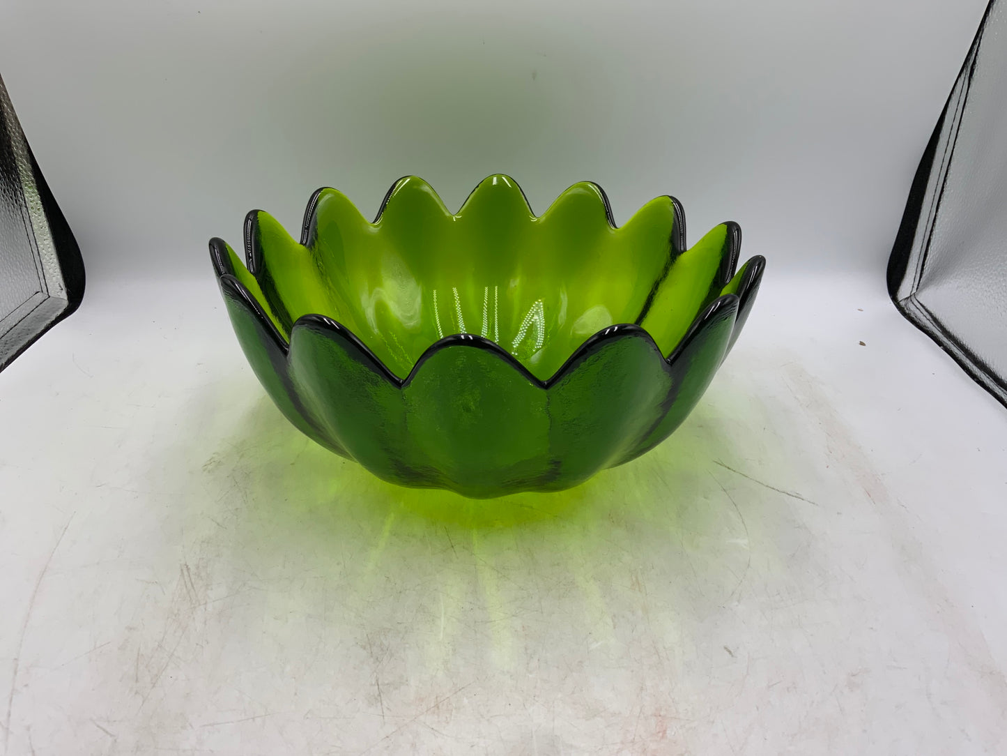 Blenko Green Lotus Bowl