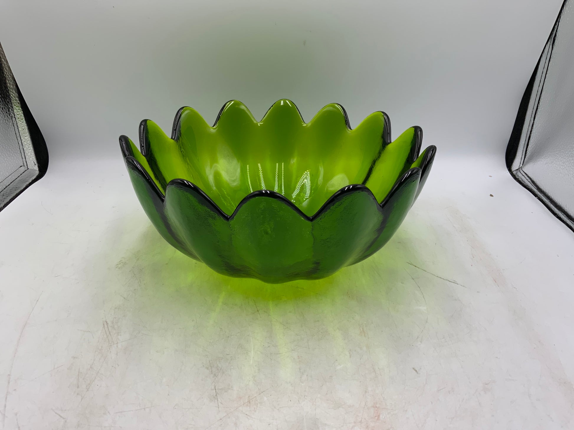 Blenko Green Lotus Bowl