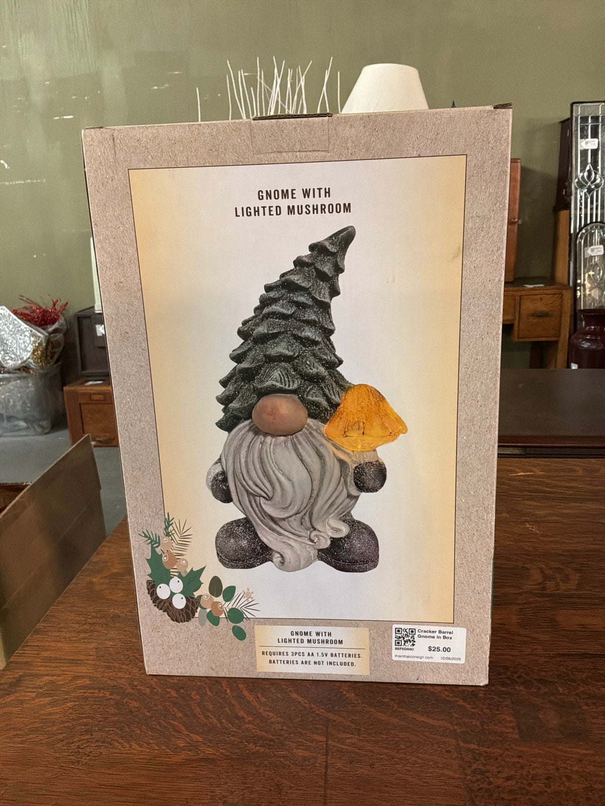 Cracker Barrel Gnome In Box