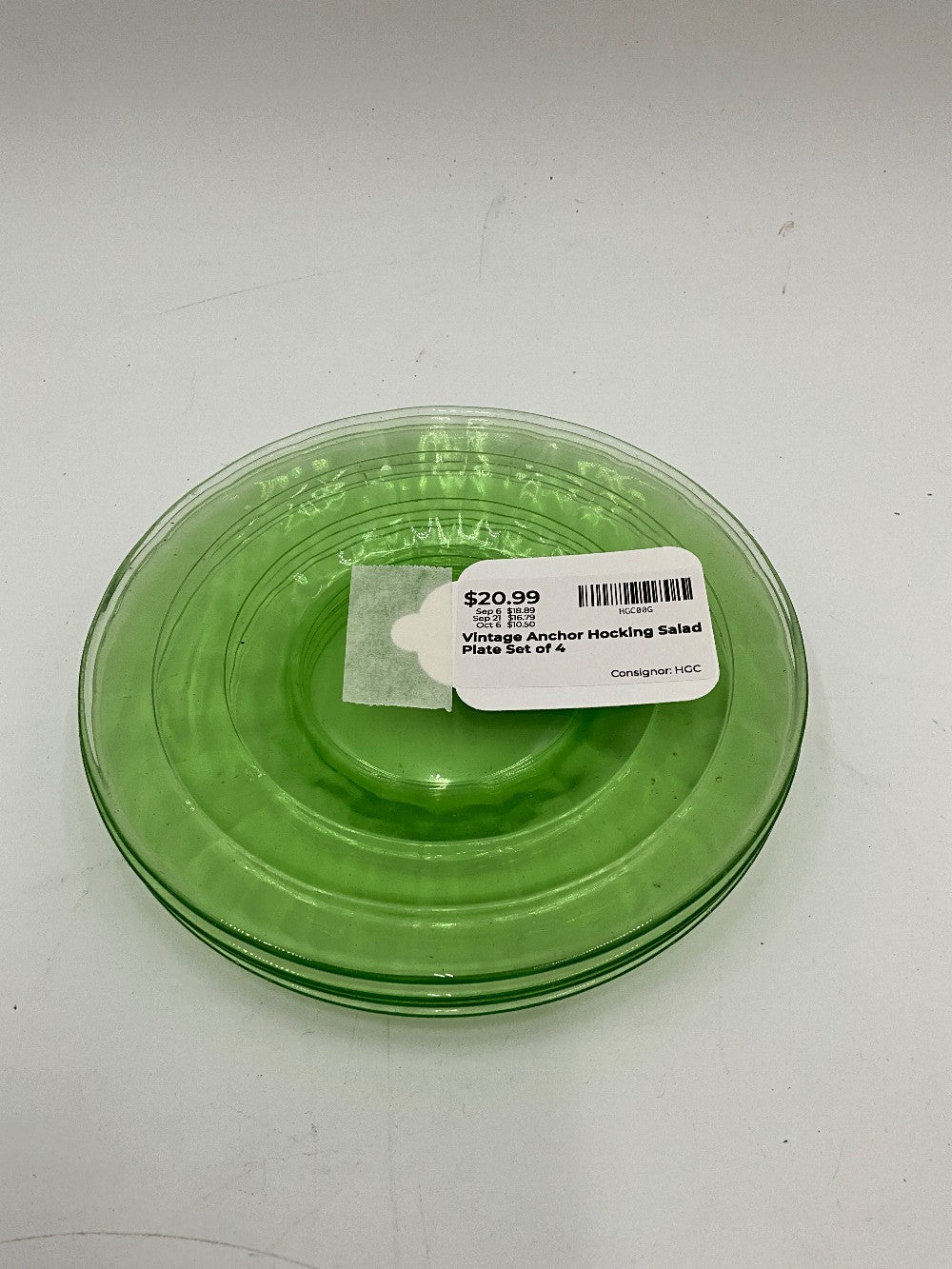 Vintage Anchor Hocking Salad Plate Set of 4