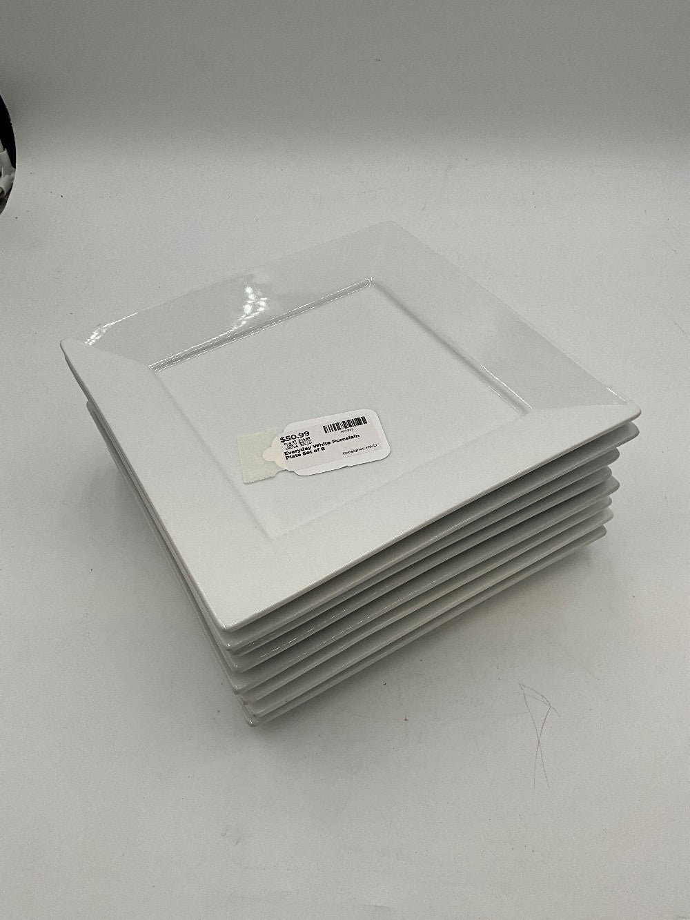 Everyday White Porcelain Plate Set of 8