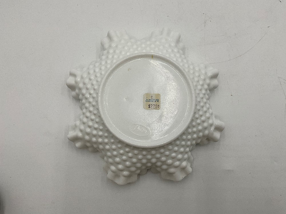 Fenton Milk Glass Ruffled Bowl
