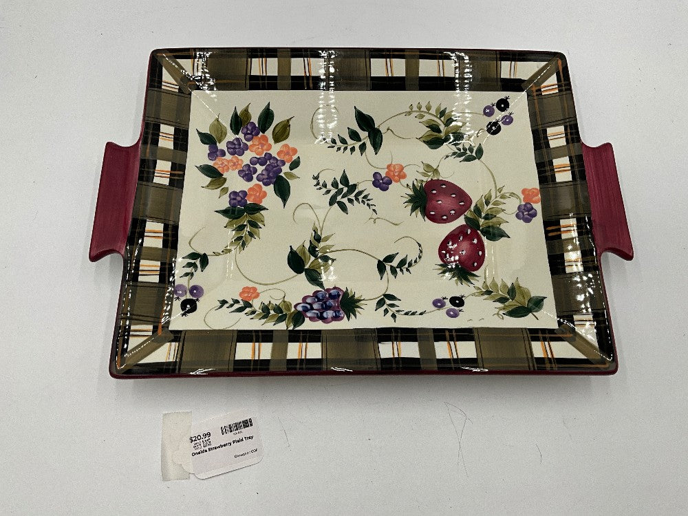 Oneida Strawberry Plaid Tray