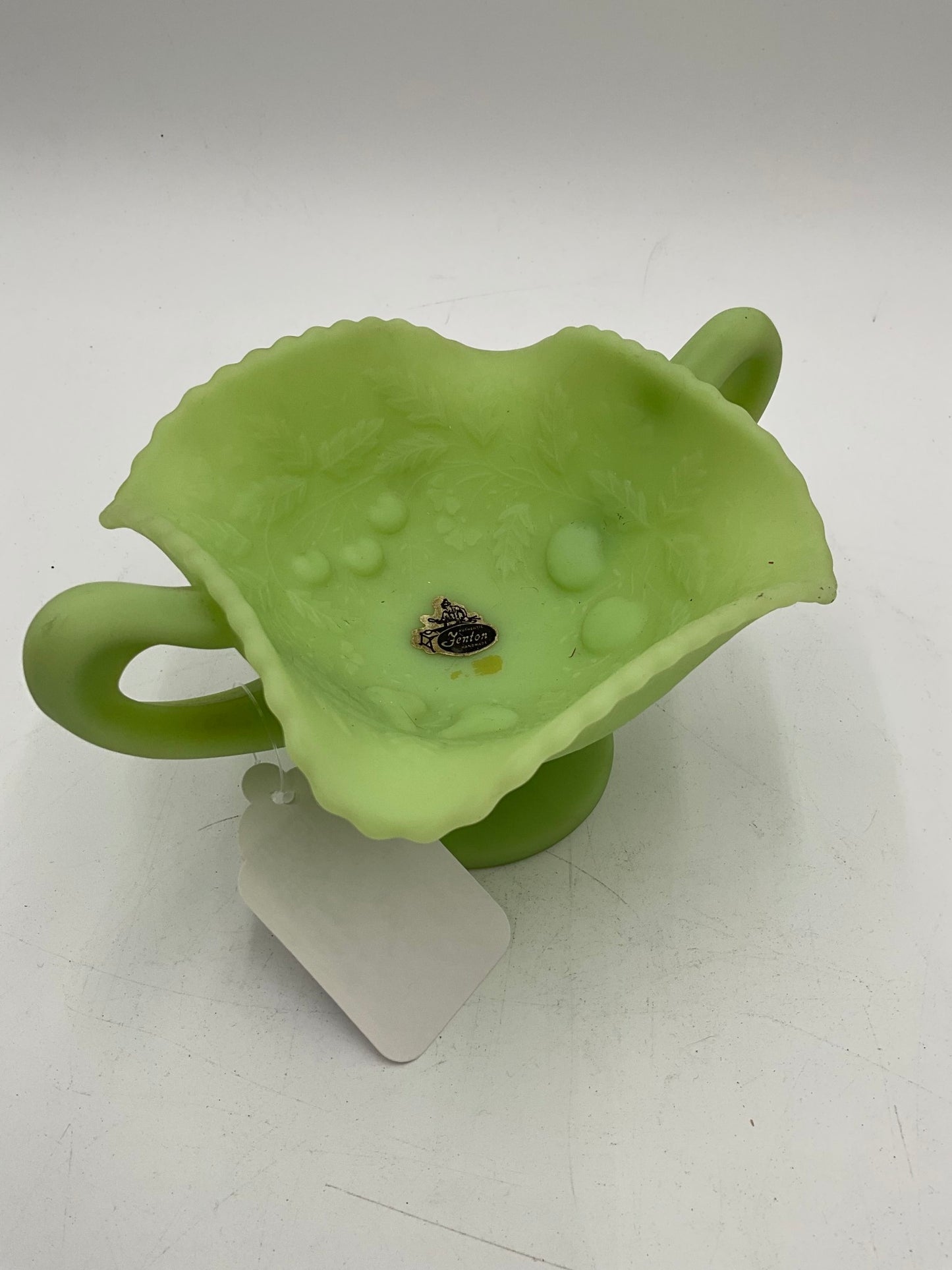 Fenton Green Dish w/ Handles