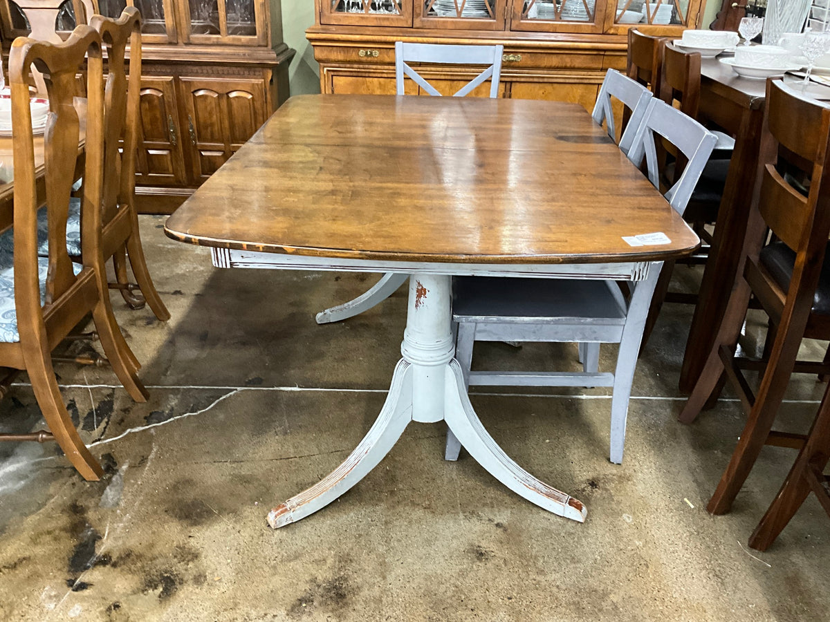 Wood Table w/ Grey Base