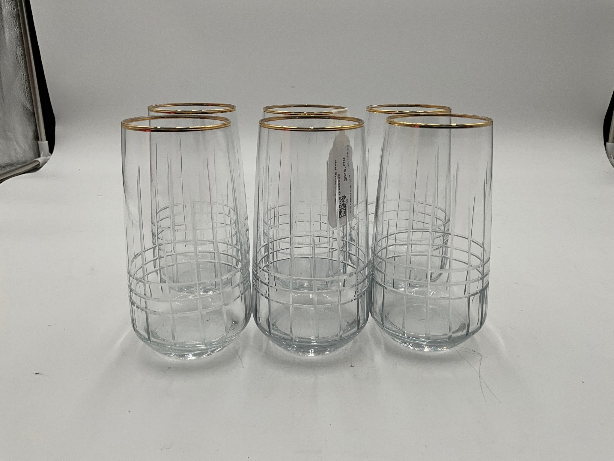 6pc Gold Rim Glasses