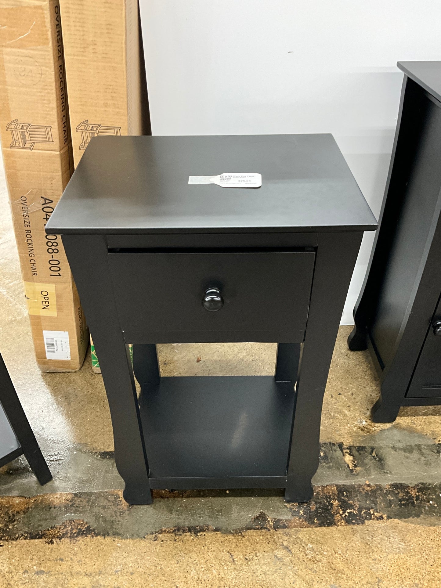 Black End Table w/ Drawer