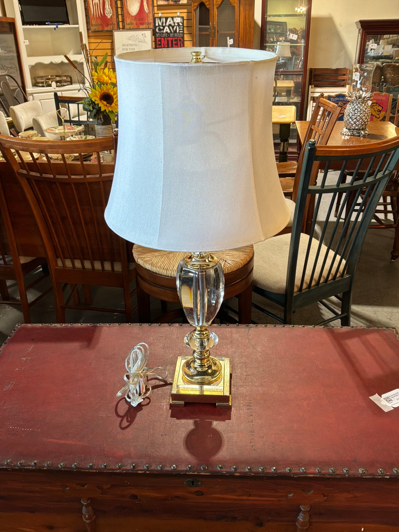 Gold and Crystal Lamp