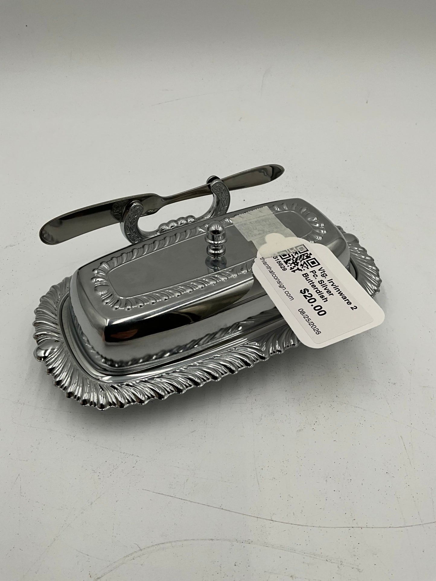 Vtg. Irvinware 2 Pc. Silver Butterdish