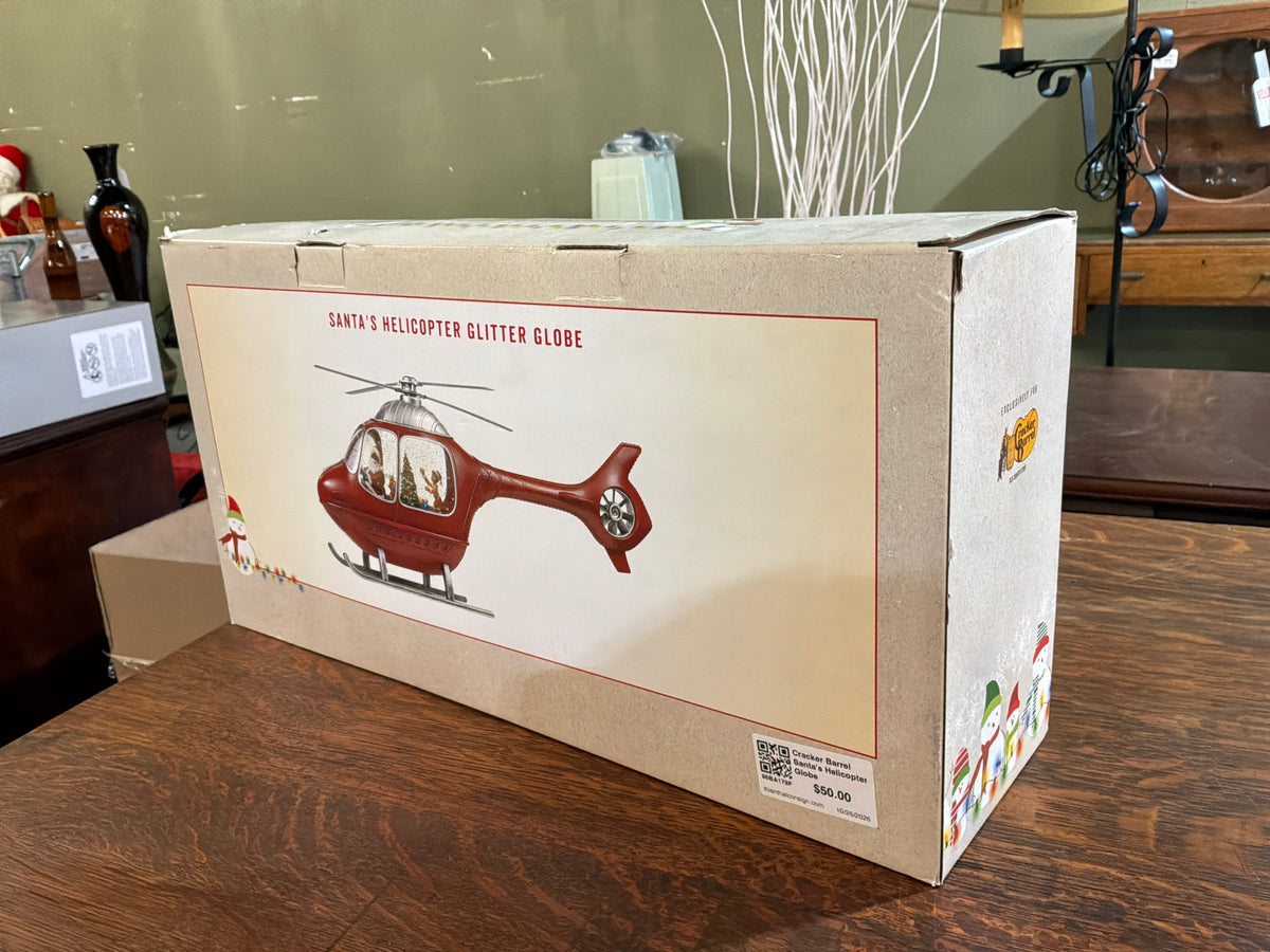 Cracker Barrel Santa's Helicopter Globe