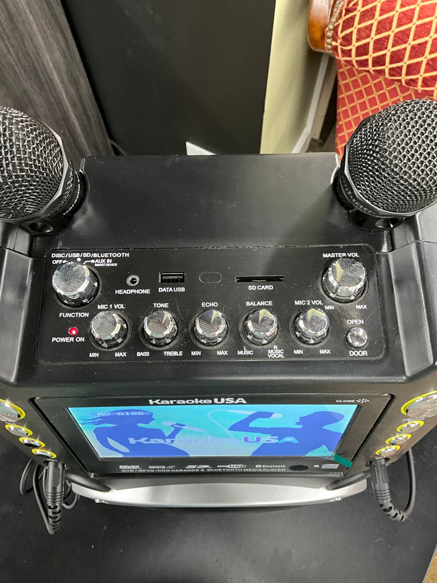 Karaoke USA Bluetooth Karaoke System w/ 2 Microphones