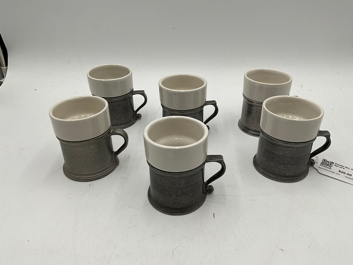 Pewter Sm. Mug Set of 6