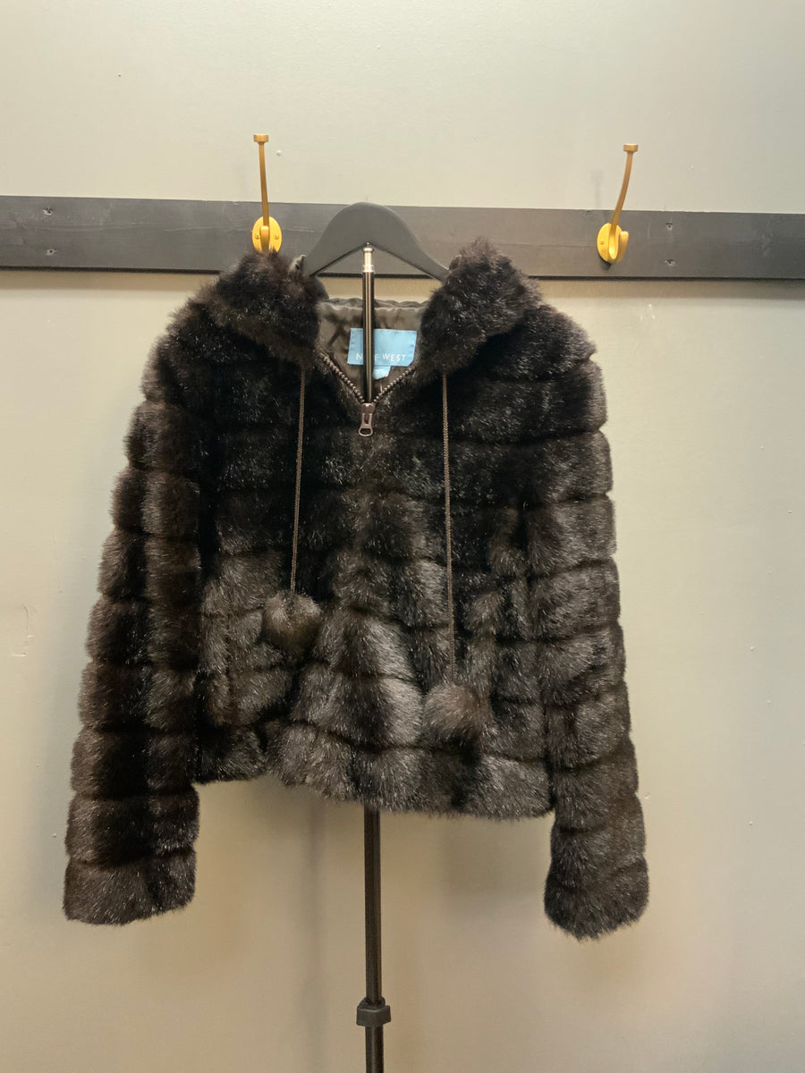 Nine West Fur Coat Sz M