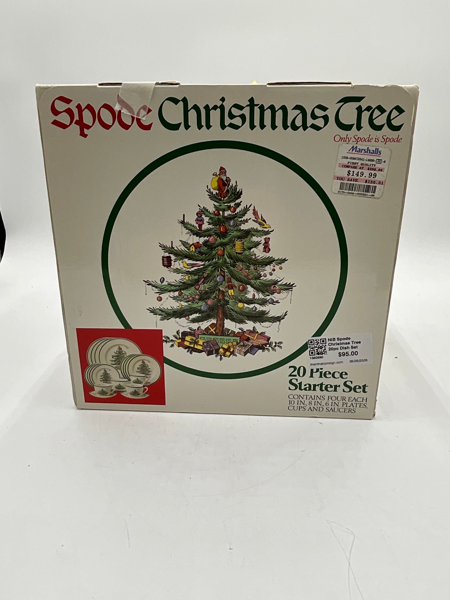 NIB Spode Christmas Tree 20pc Dish Set