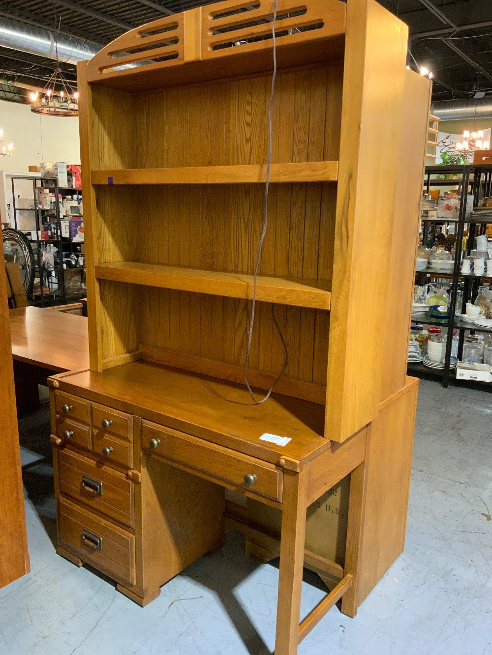 Stanley Wood Desk with Hutch