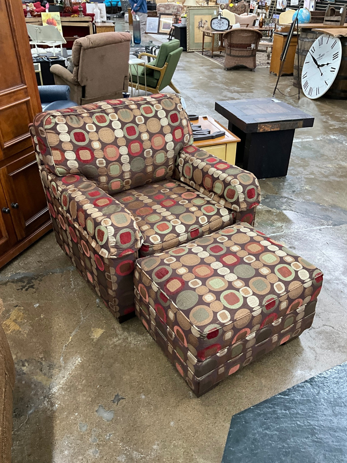 King Hickory Multi Colored Chair w/ Ottoman