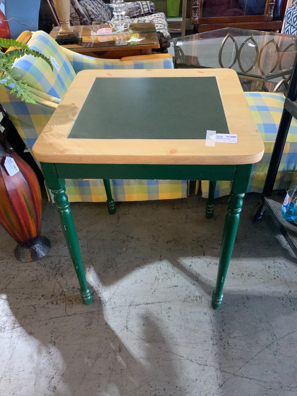 Green/Tan Side Table