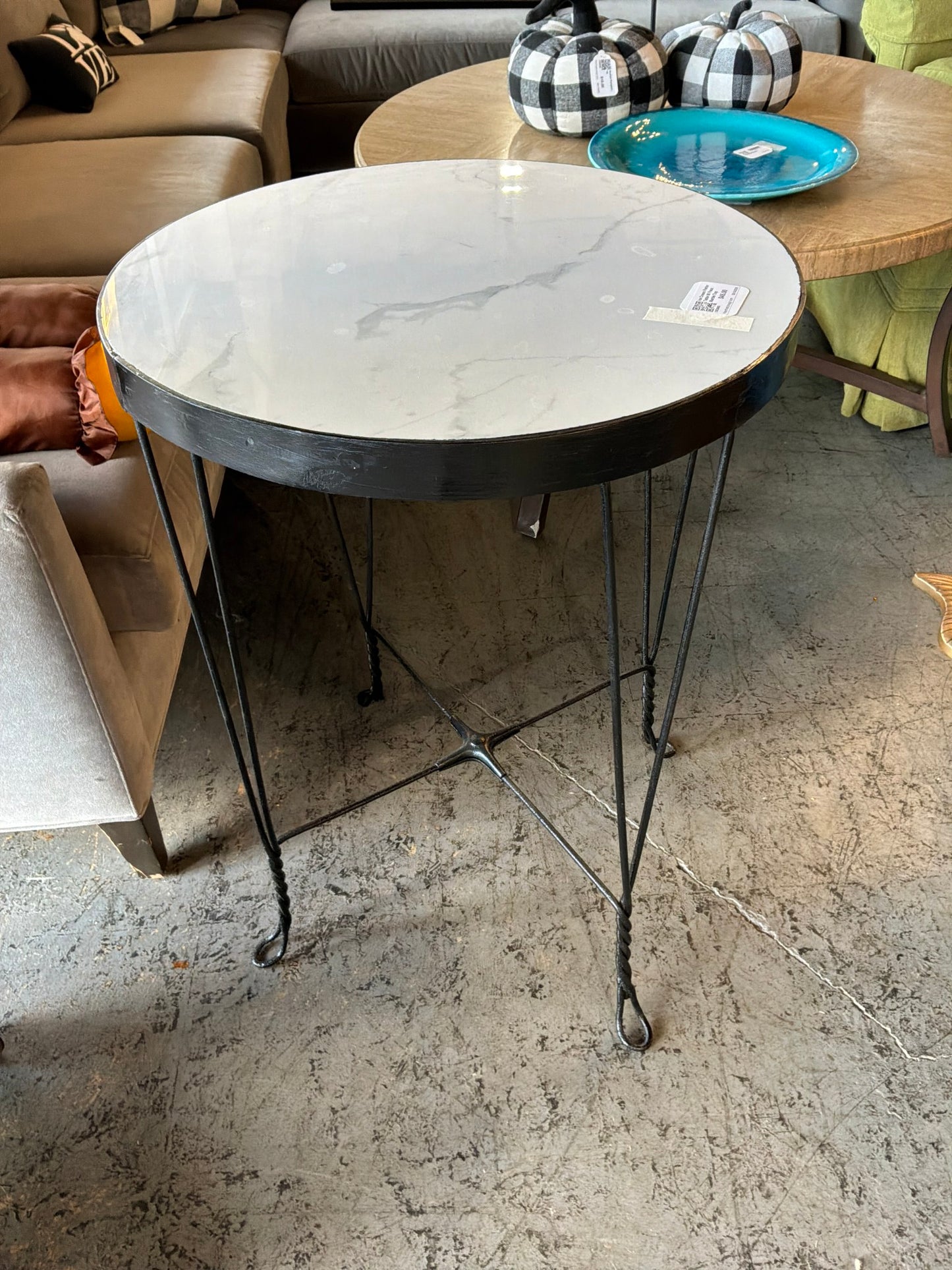 Ice Cream Parlor Table W/ Faux Marble Top