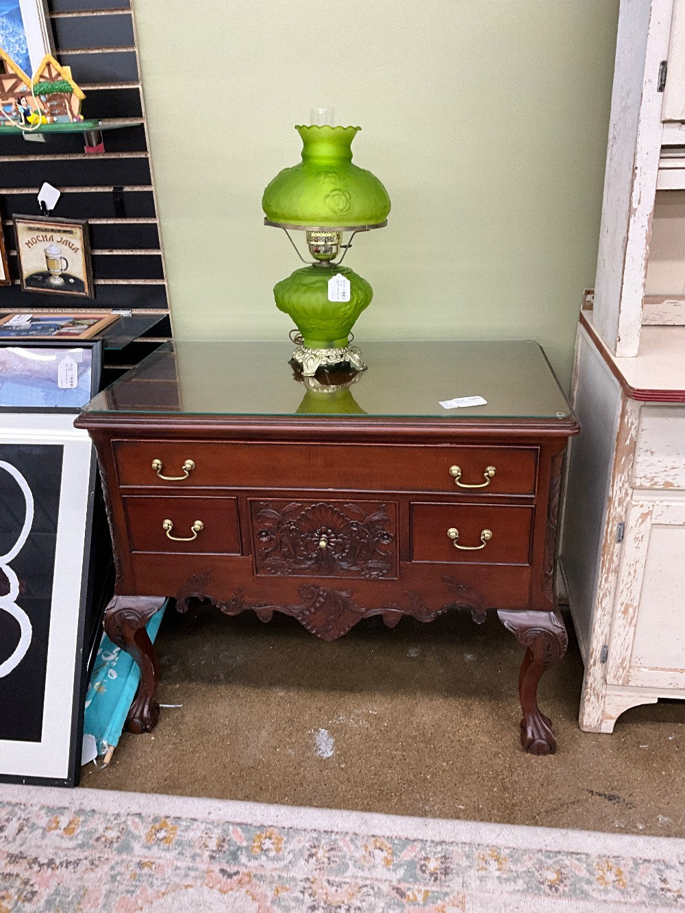 Antique Chest w/ Glass Top