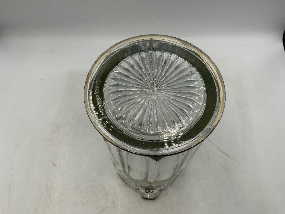 Silver Overlay Pitcher w/ 3 Glasses