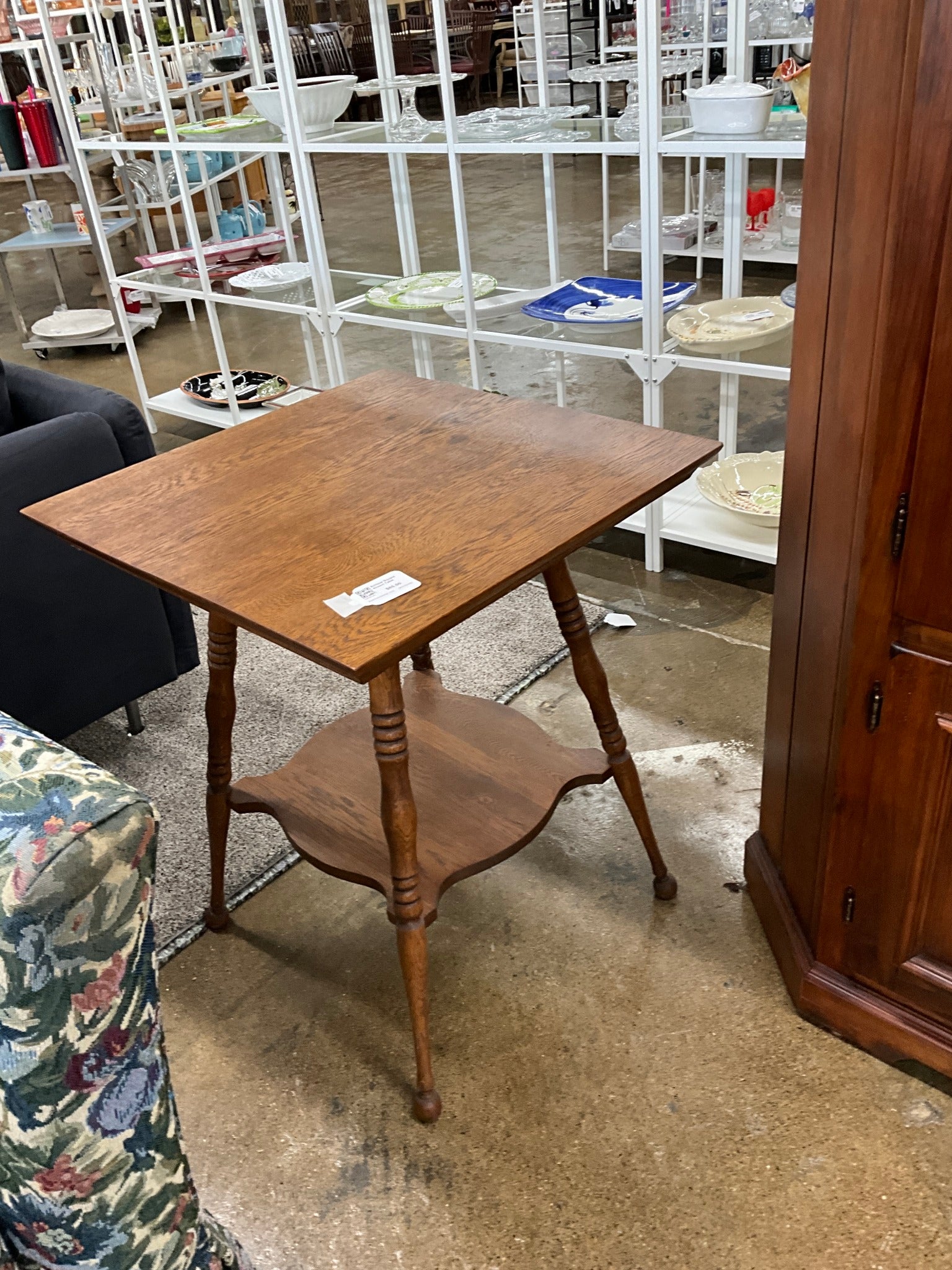 Antique Square Accent Table