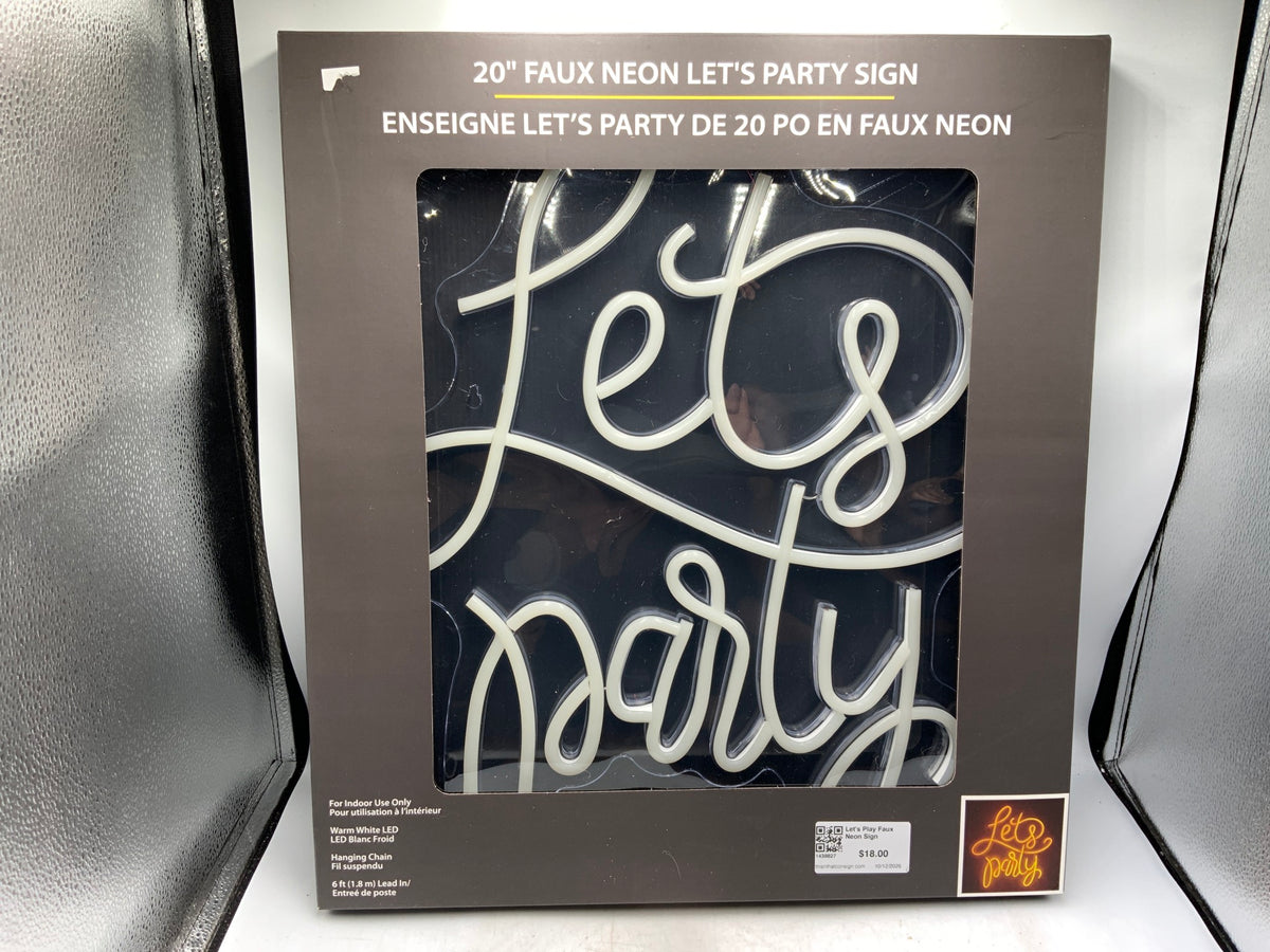 Let's Play Faux Neon Sign