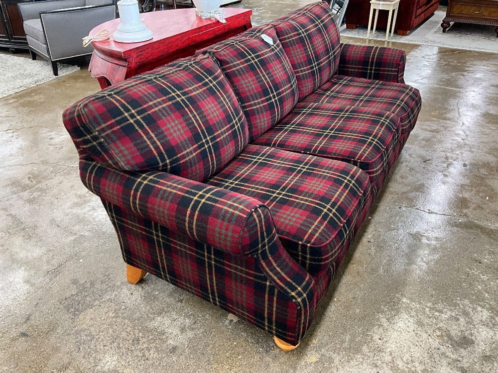 FlexSteel Red Plaid Sofa