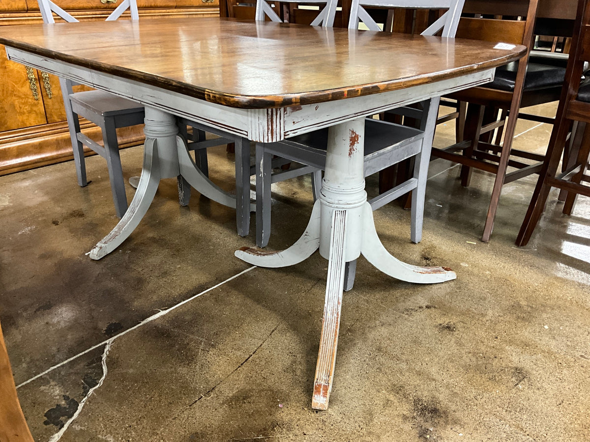 Wood Table w/ Grey Base