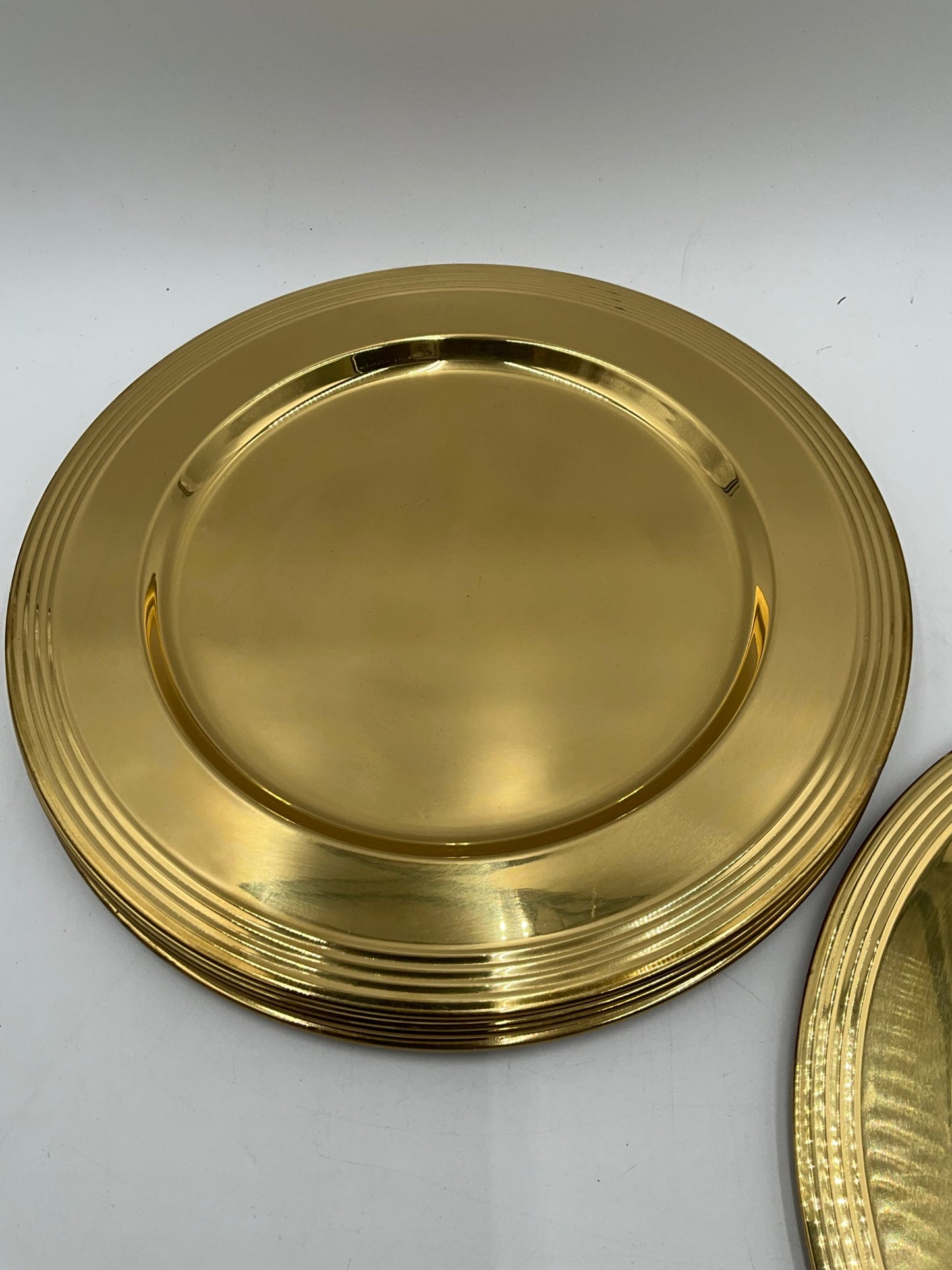Set of 8 Brass Chargers