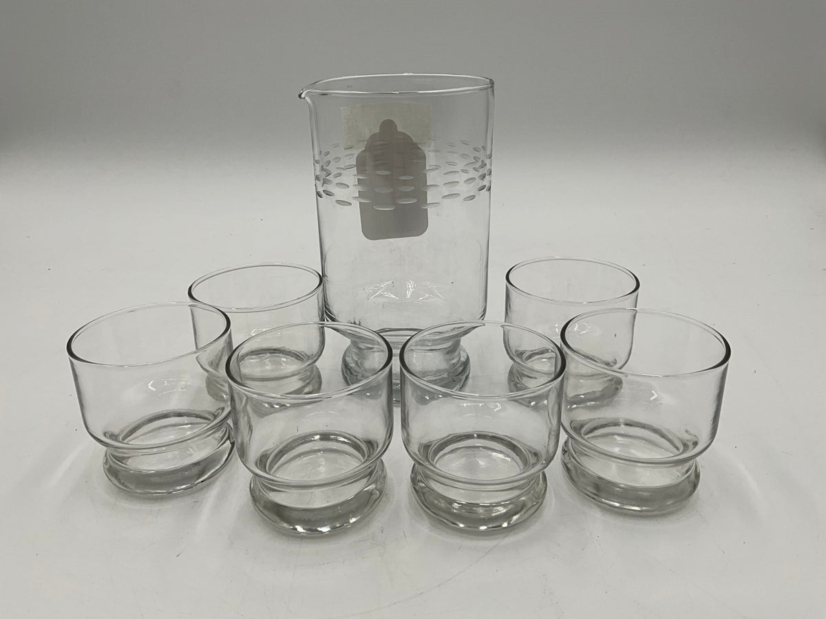 Handleless Pitcher & Glass Set 7Pc