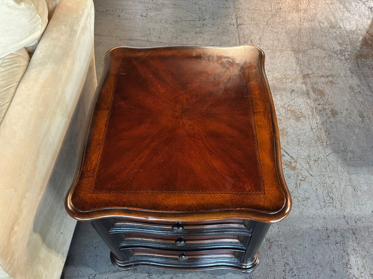 Hooker Dark Wood End Table W/ 3 Drawers