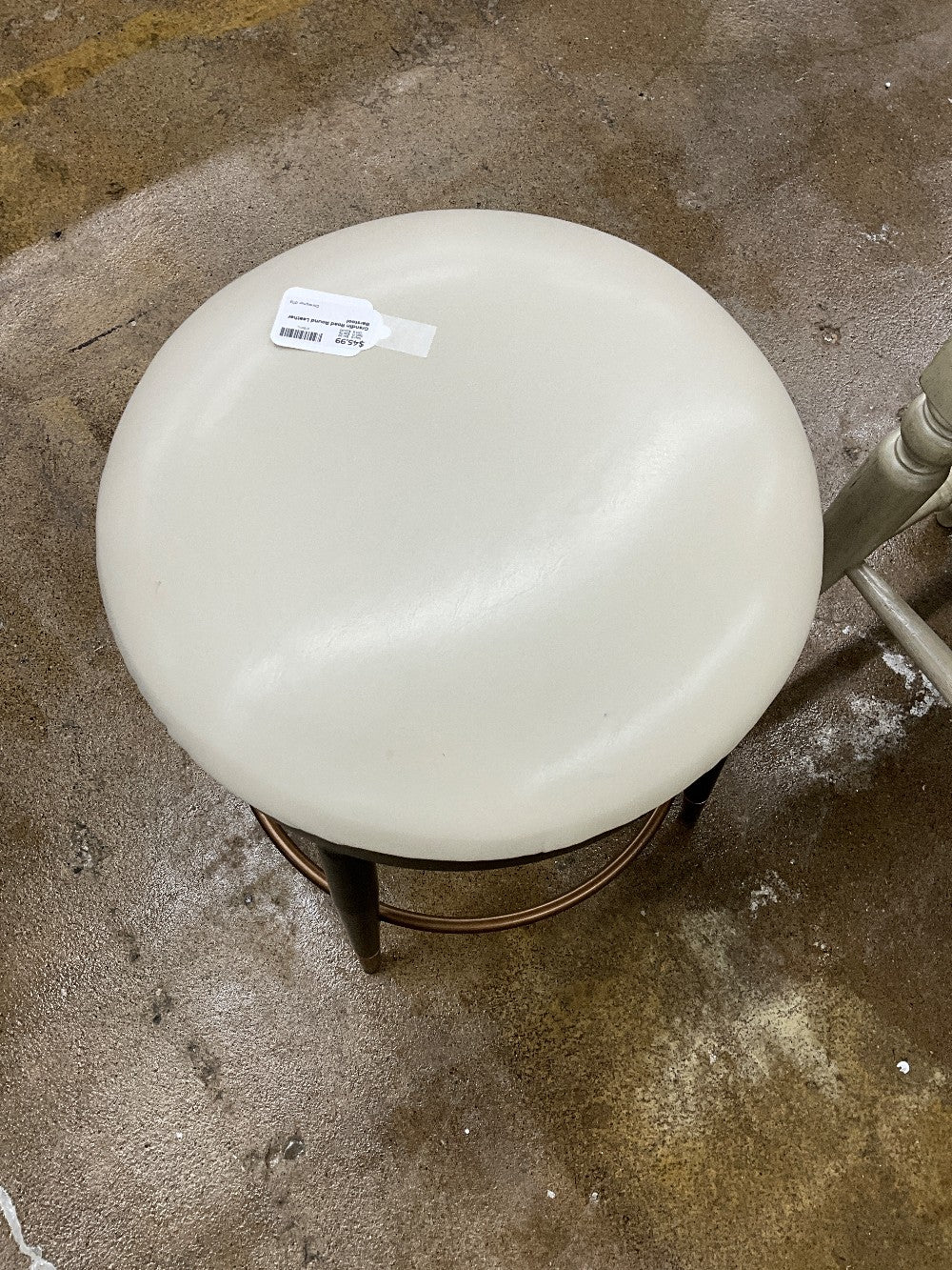 Grandin Road Round Leather Barstool