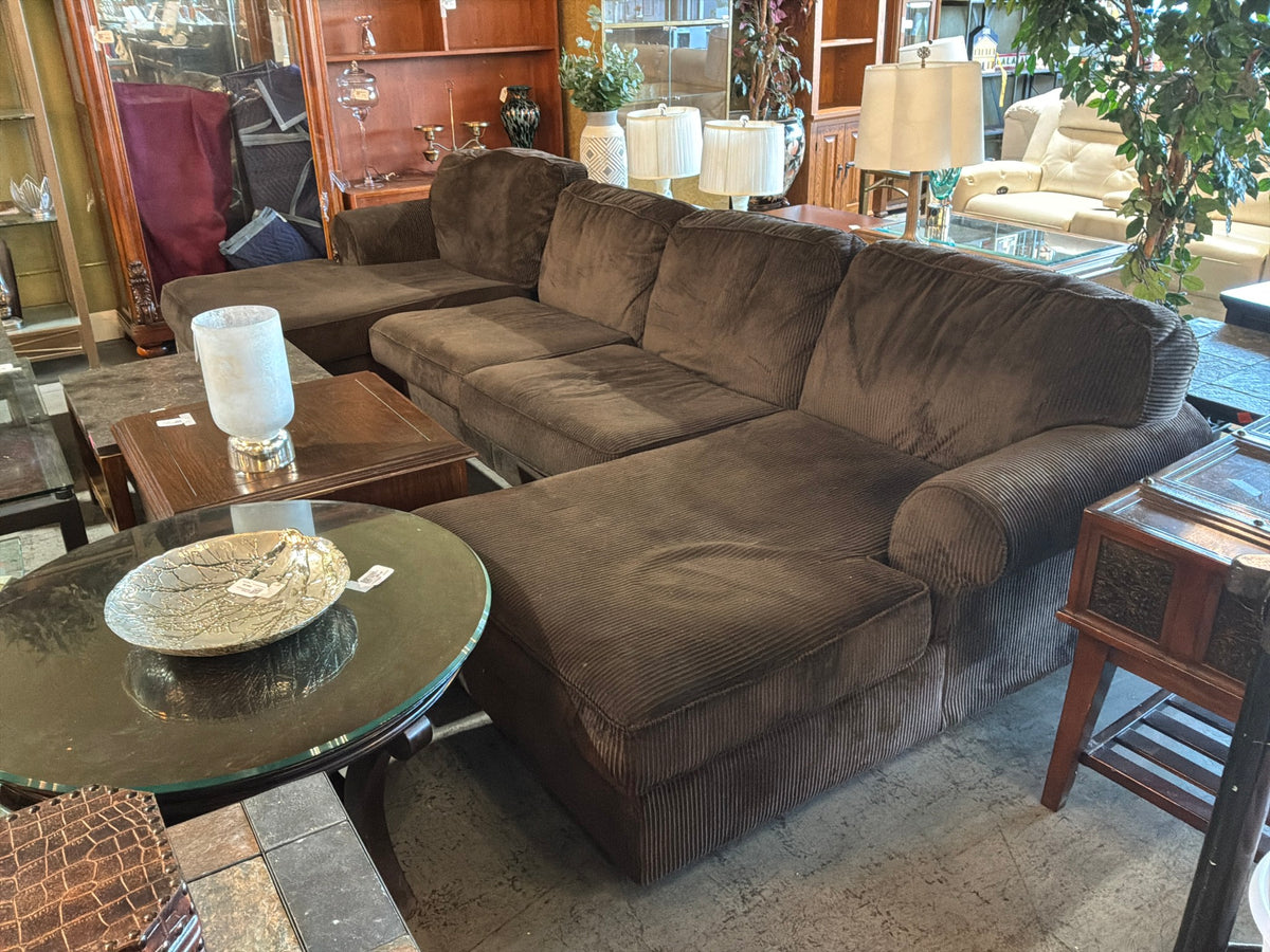 Brown Corduroy Sectional