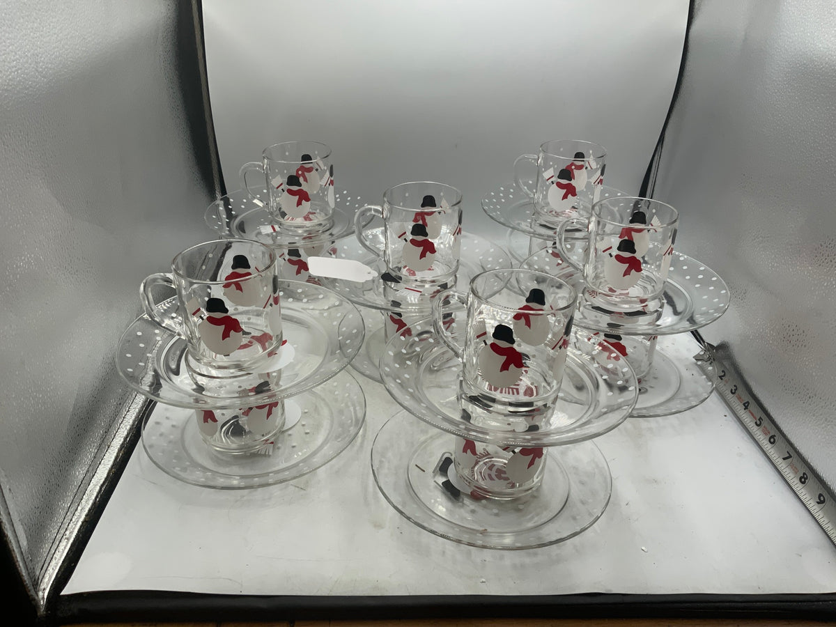 Luminarc Snowman Glass Mug Set of 12Set of 12 Plates