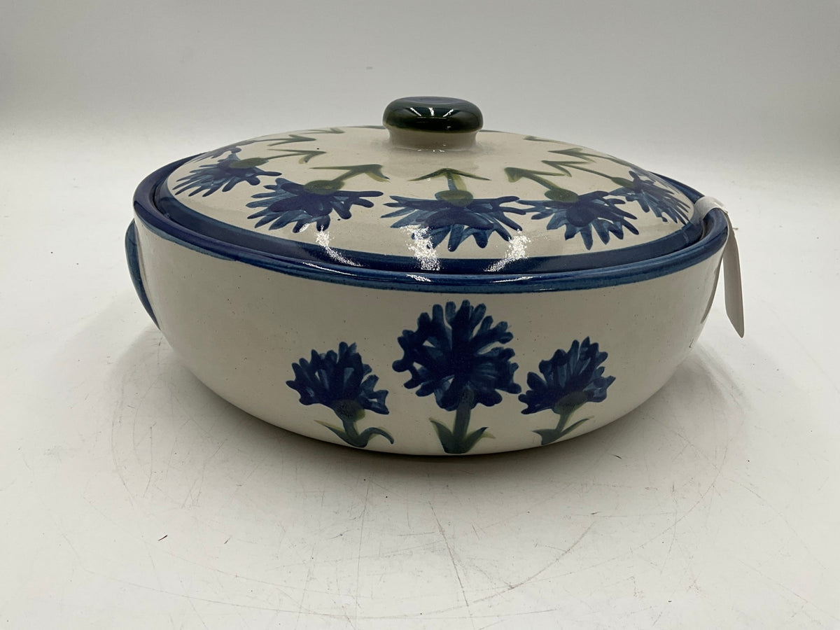 Louisville Stoneware Cornflower Pot W/Lid