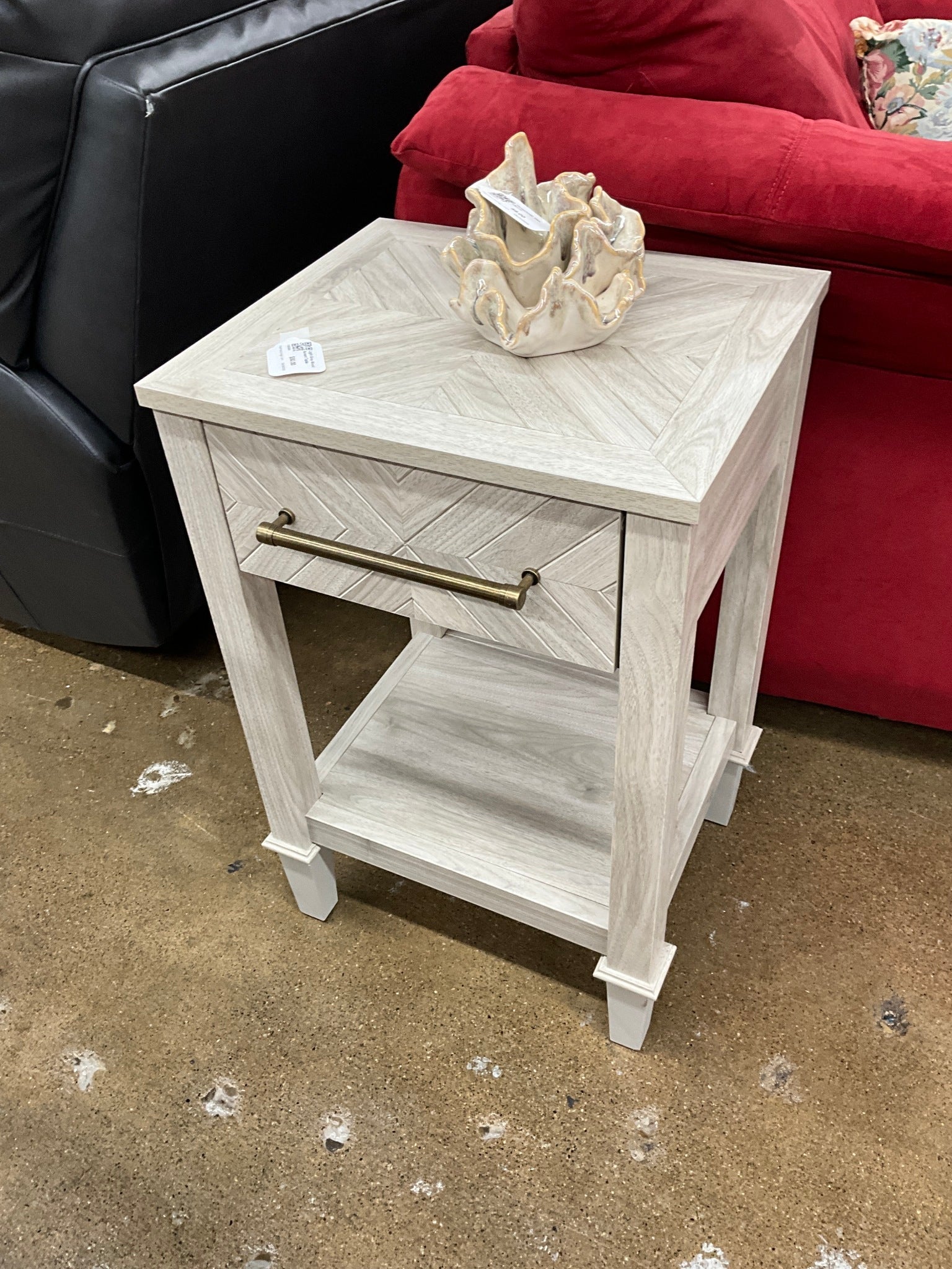 Light Gray Wood Accent Table