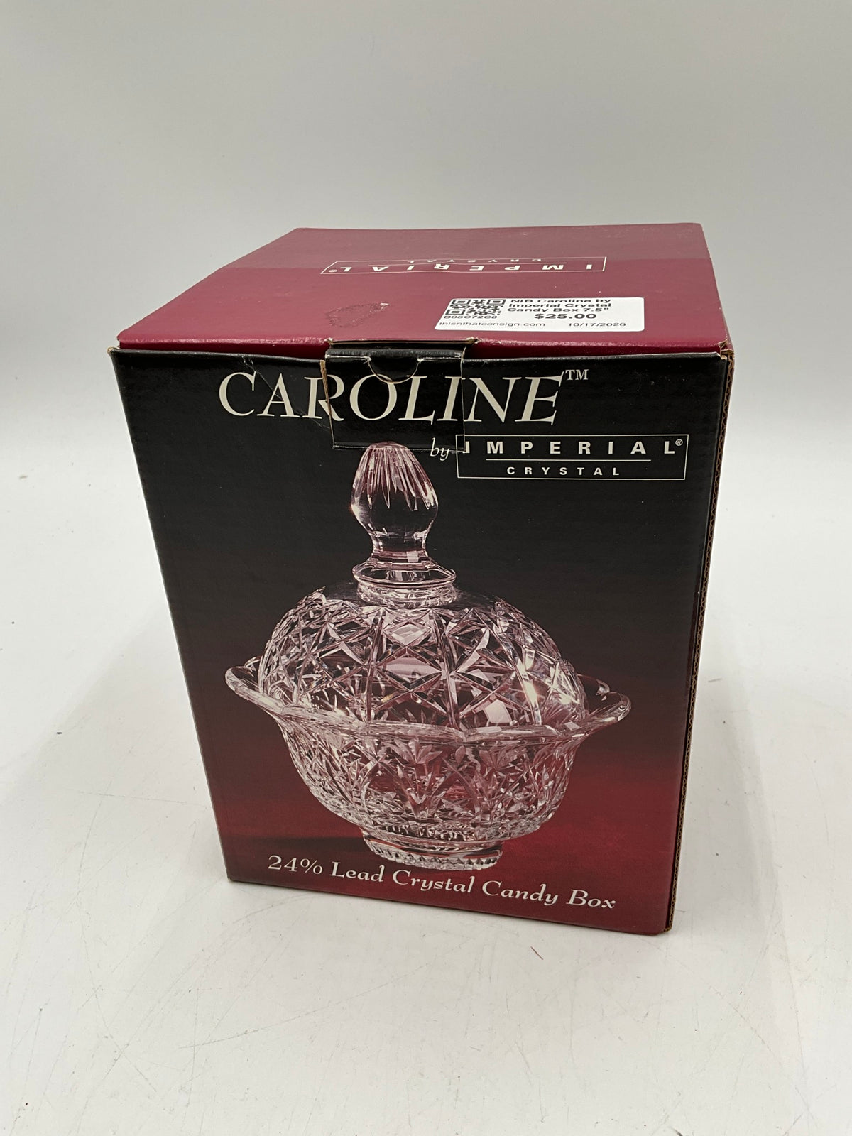 NIB Caroline by Imperial Crystal Candy Box 7.5"