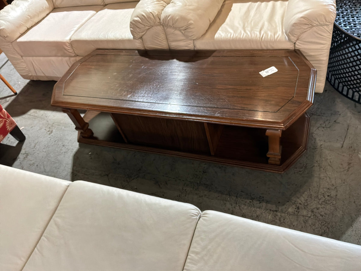 Dark Wood Long Coffee Table