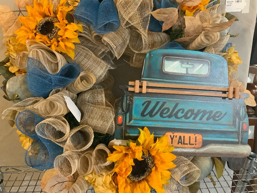 Welcome Truck Fall Wreath